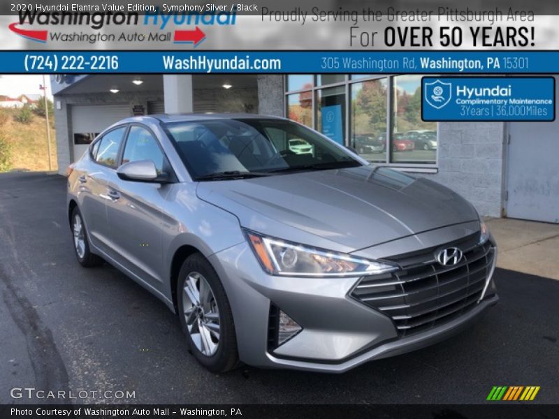 Symphony Silver / Black 2020 Hyundai Elantra Value Edition