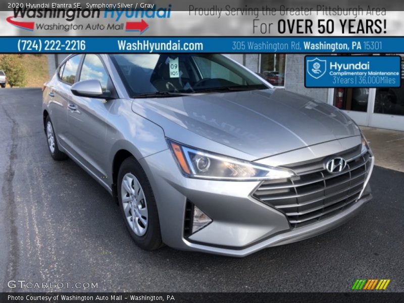 Symphony Silver / Gray 2020 Hyundai Elantra SE