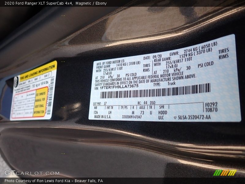 Magnetic / Ebony 2020 Ford Ranger XLT SuperCab 4x4