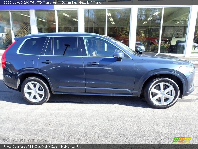 Denim Blue Metallic / Maroon 2020 Volvo XC90 T6 AWD Momentum