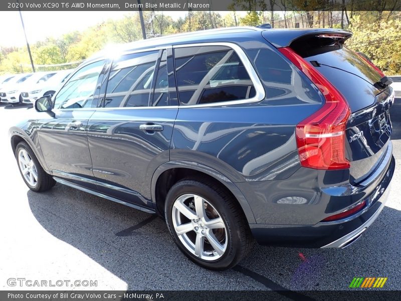 Denim Blue Metallic / Maroon 2020 Volvo XC90 T6 AWD Momentum