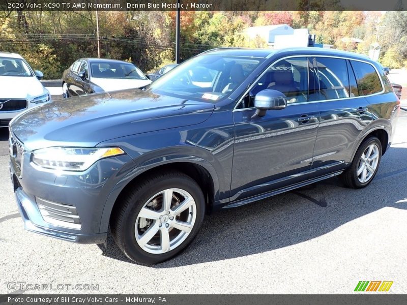 Denim Blue Metallic / Maroon 2020 Volvo XC90 T6 AWD Momentum
