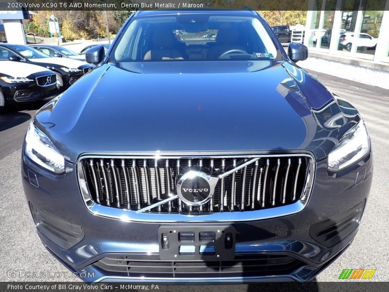 Denim Blue Metallic / Maroon 2020 Volvo XC90 T6 AWD Momentum