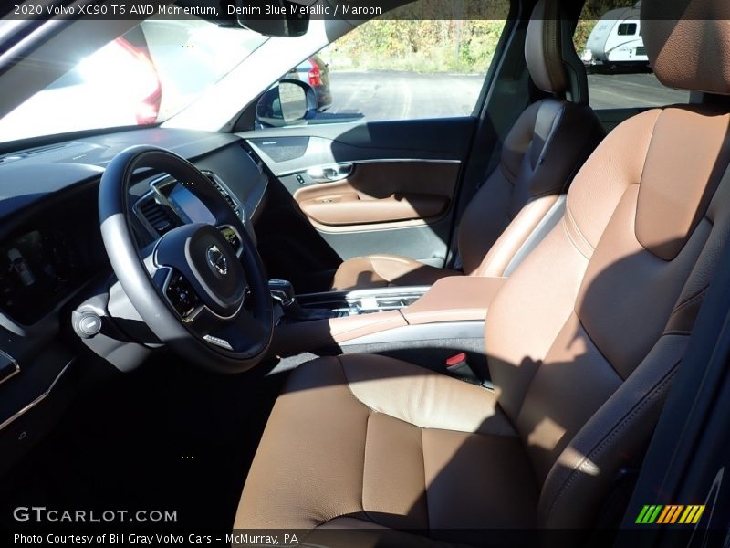 Denim Blue Metallic / Maroon 2020 Volvo XC90 T6 AWD Momentum