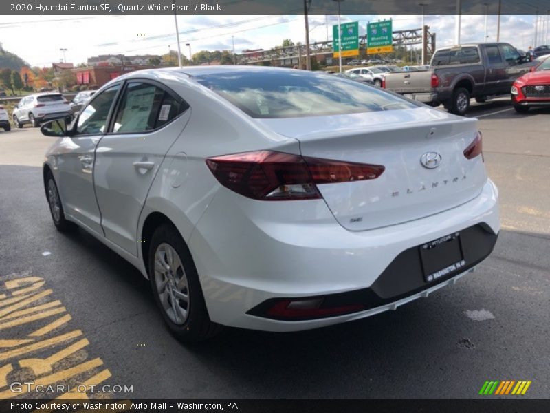 Quartz White Pearl / Black 2020 Hyundai Elantra SE