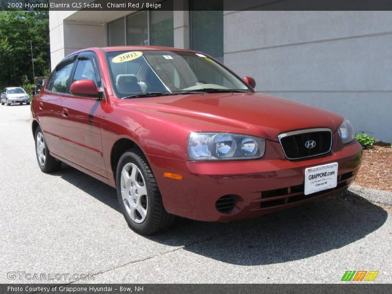 Chianti Red / Beige 2002 Hyundai Elantra GLS Sedan