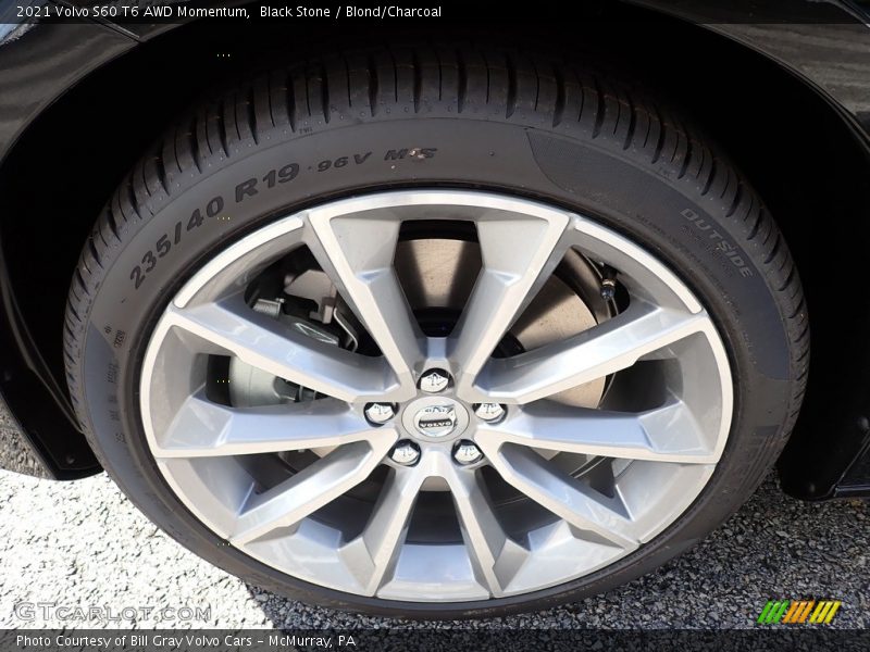 Black Stone / Blond/Charcoal 2021 Volvo S60 T6 AWD Momentum