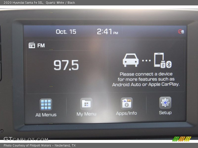 Quartz White / Black 2020 Hyundai Santa Fe SEL