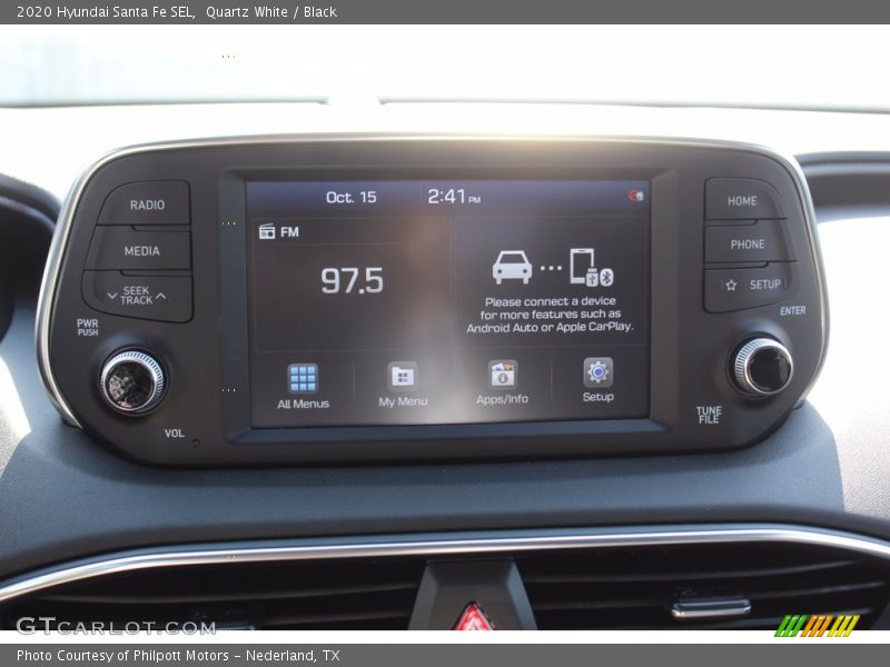 Quartz White / Black 2020 Hyundai Santa Fe SEL