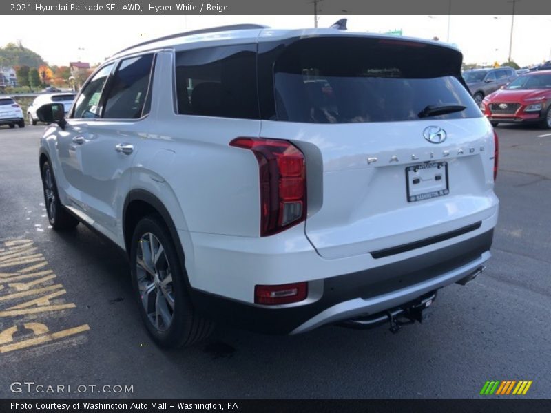 Hyper White / Beige 2021 Hyundai Palisade SEL AWD