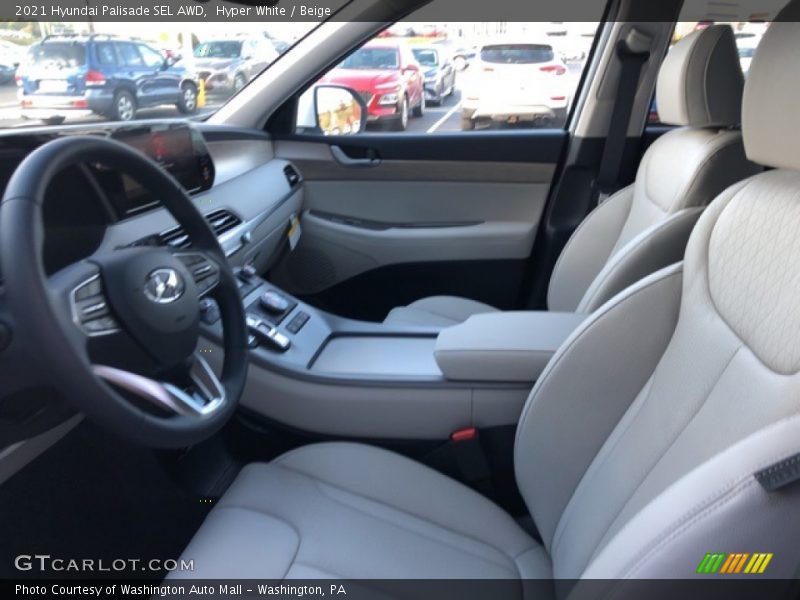 Hyper White / Beige 2021 Hyundai Palisade SEL AWD