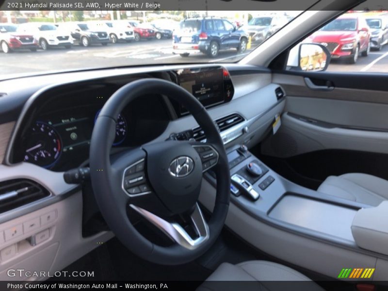 Hyper White / Beige 2021 Hyundai Palisade SEL AWD