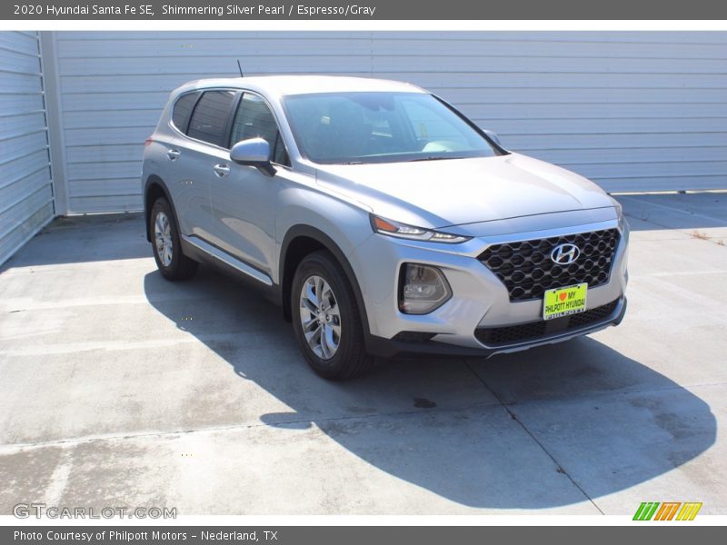 Shimmering Silver Pearl / Espresso/Gray 2020 Hyundai Santa Fe SE