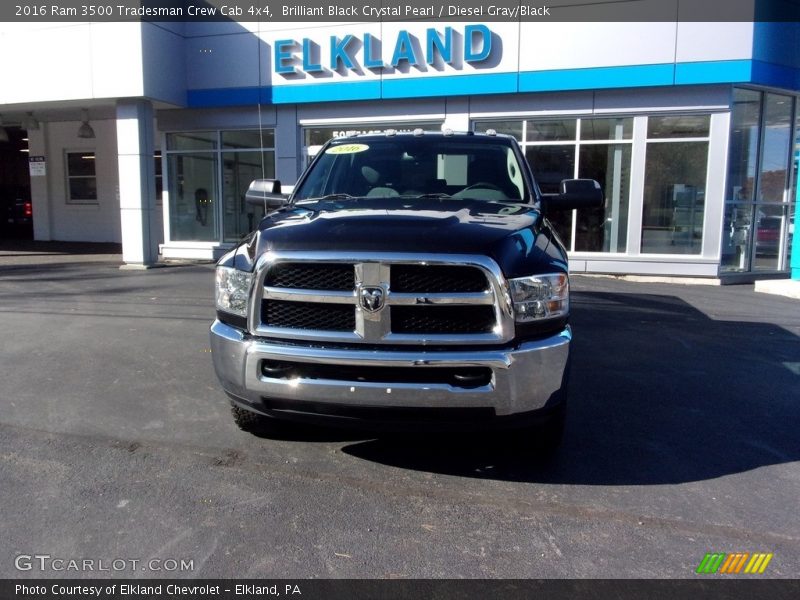 Brilliant Black Crystal Pearl / Diesel Gray/Black 2016 Ram 3500 Tradesman Crew Cab 4x4