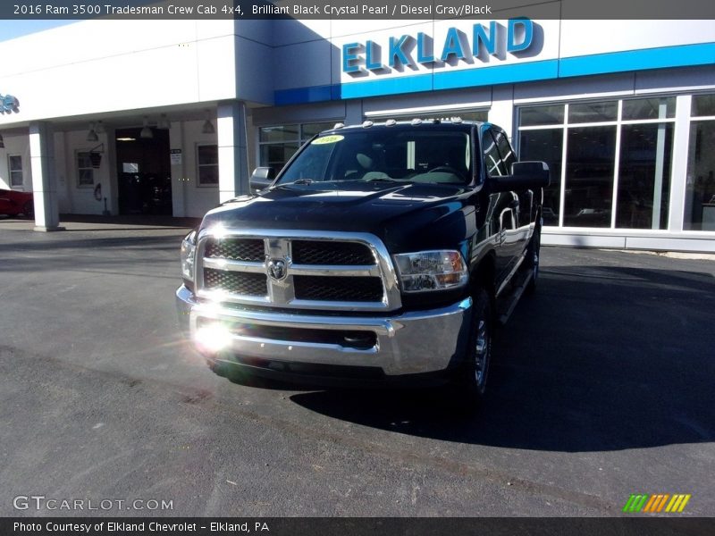 Brilliant Black Crystal Pearl / Diesel Gray/Black 2016 Ram 3500 Tradesman Crew Cab 4x4