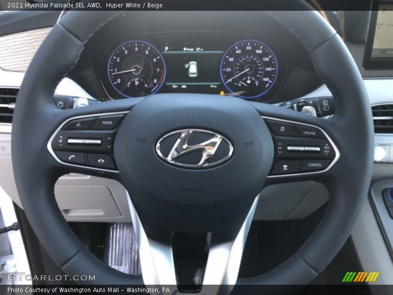 Hyper White / Beige 2021 Hyundai Palisade SEL AWD