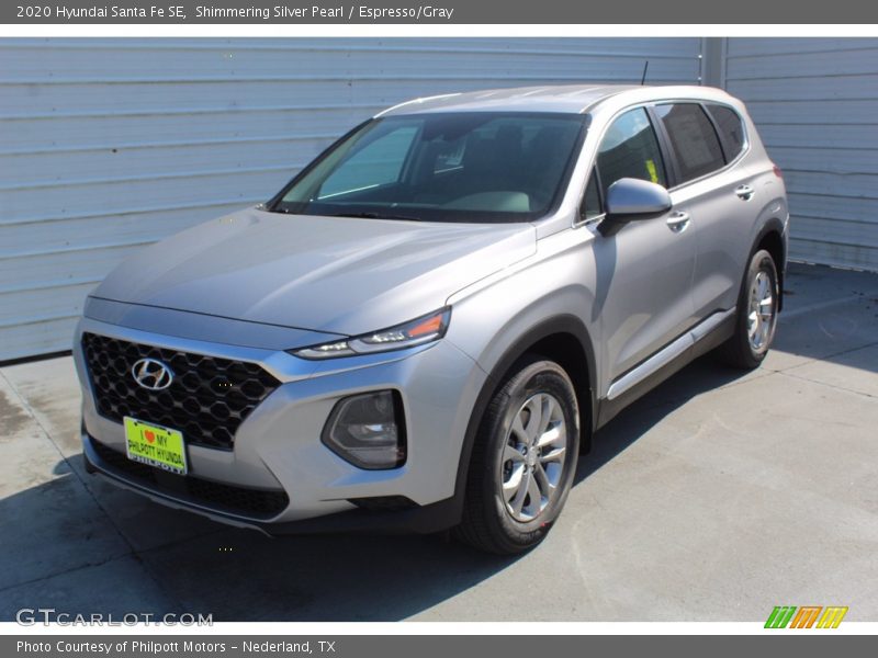 Shimmering Silver Pearl / Espresso/Gray 2020 Hyundai Santa Fe SE