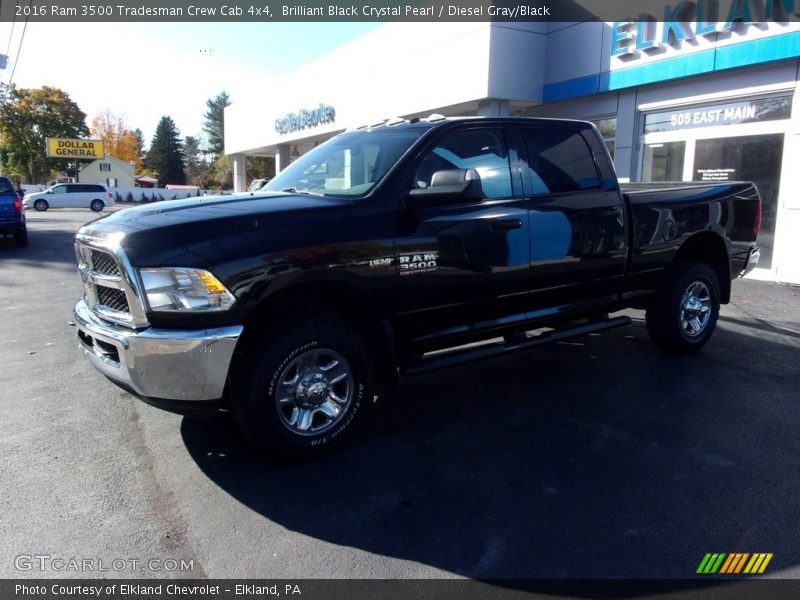 Brilliant Black Crystal Pearl / Diesel Gray/Black 2016 Ram 3500 Tradesman Crew Cab 4x4