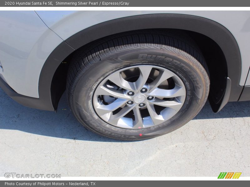 Shimmering Silver Pearl / Espresso/Gray 2020 Hyundai Santa Fe SE