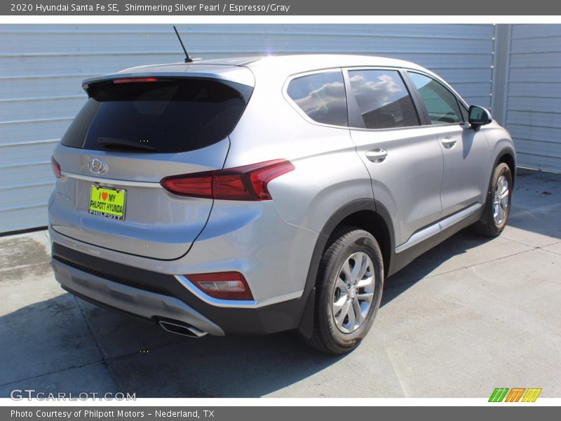 Shimmering Silver Pearl / Espresso/Gray 2020 Hyundai Santa Fe SE