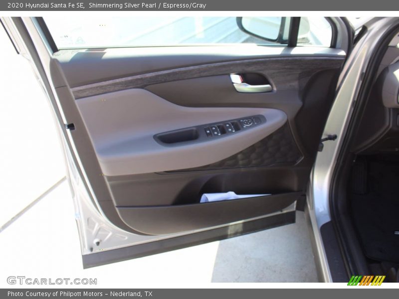 Shimmering Silver Pearl / Espresso/Gray 2020 Hyundai Santa Fe SE