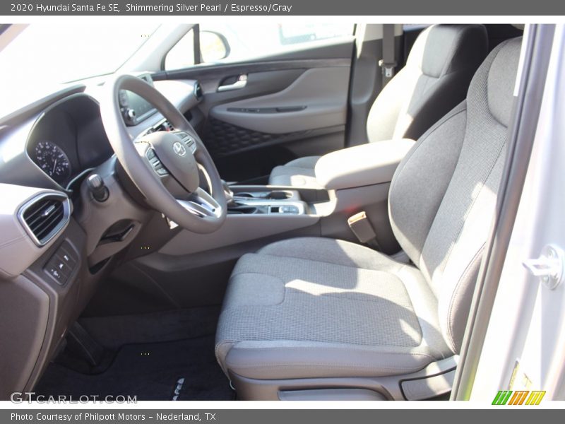 Shimmering Silver Pearl / Espresso/Gray 2020 Hyundai Santa Fe SE