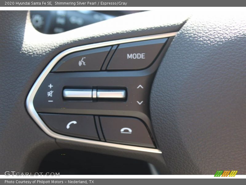 Shimmering Silver Pearl / Espresso/Gray 2020 Hyundai Santa Fe SE