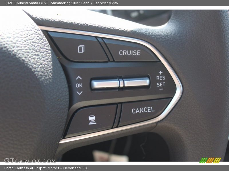 Shimmering Silver Pearl / Espresso/Gray 2020 Hyundai Santa Fe SE