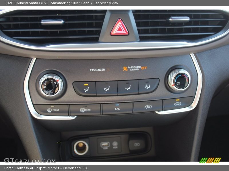 Shimmering Silver Pearl / Espresso/Gray 2020 Hyundai Santa Fe SE