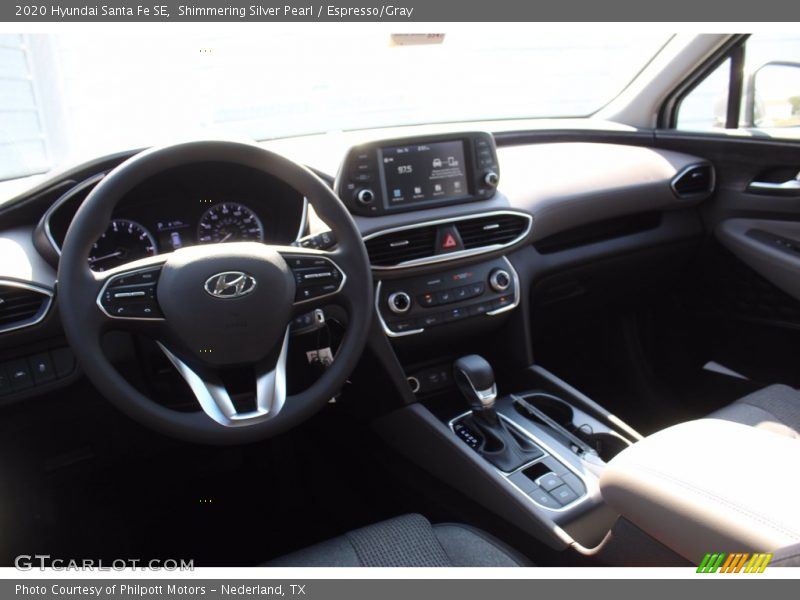 Shimmering Silver Pearl / Espresso/Gray 2020 Hyundai Santa Fe SE