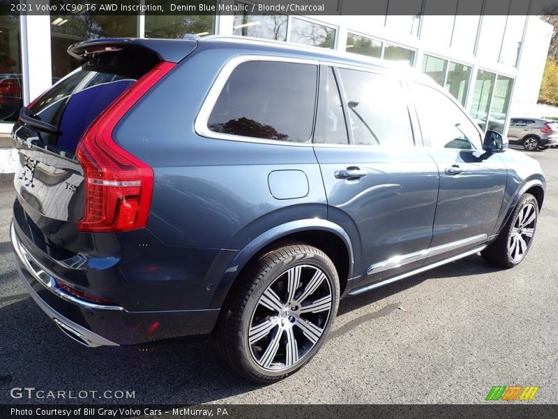 Denim Blue Metallic / Blonde/Charcoal 2021 Volvo XC90 T6 AWD Inscription