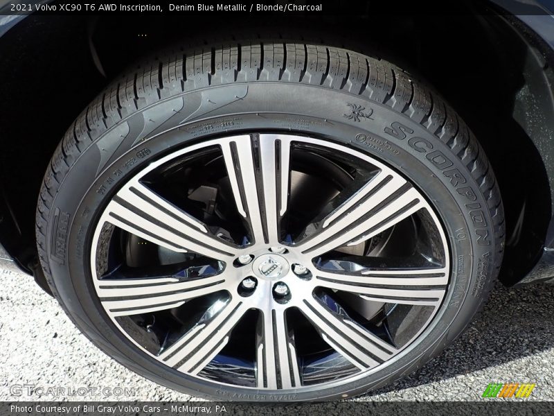 Denim Blue Metallic / Blonde/Charcoal 2021 Volvo XC90 T6 AWD Inscription