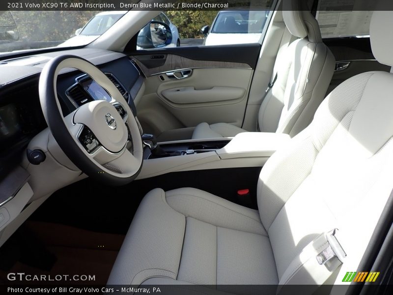 Denim Blue Metallic / Blonde/Charcoal 2021 Volvo XC90 T6 AWD Inscription