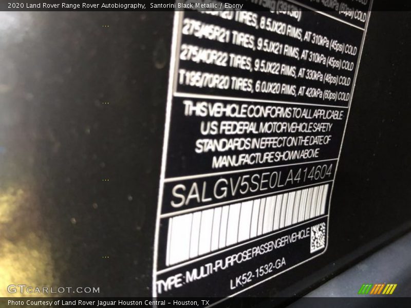 Santorini Black Metallic / Ebony 2020 Land Rover Range Rover Autobiography