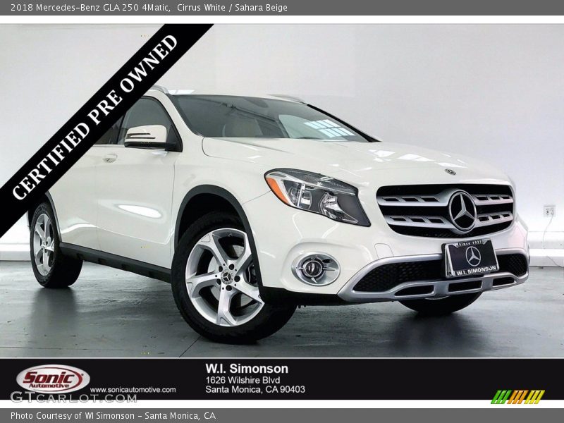 Cirrus White / Sahara Beige 2018 Mercedes-Benz GLA 250 4Matic