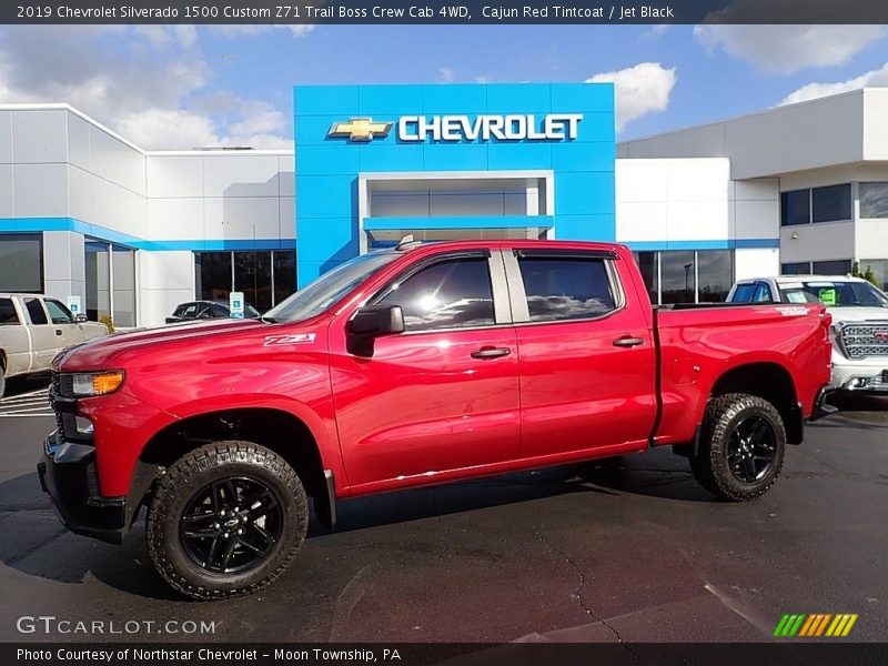 Cajun Red Tintcoat / Jet Black 2019 Chevrolet Silverado 1500 Custom Z71 Trail Boss Crew Cab 4WD