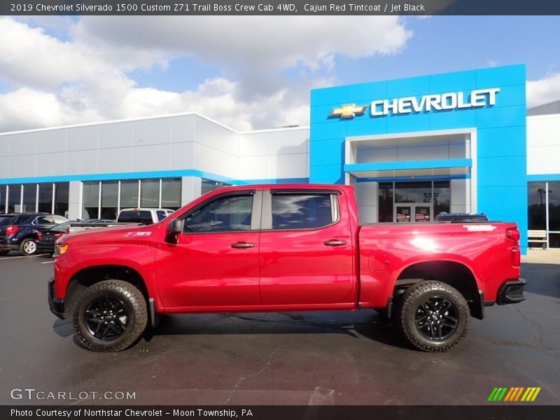 Cajun Red Tintcoat / Jet Black 2019 Chevrolet Silverado 1500 Custom Z71 Trail Boss Crew Cab 4WD