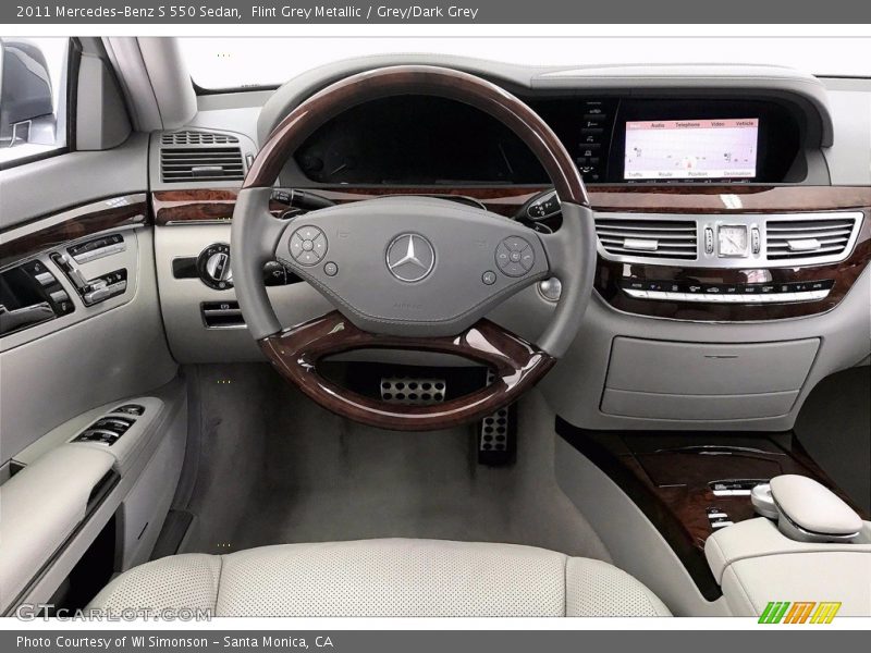 Flint Grey Metallic / Grey/Dark Grey 2011 Mercedes-Benz S 550 Sedan