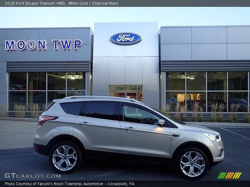 White Gold / Charcoal Black 2018 Ford Escape Titanium 4WD