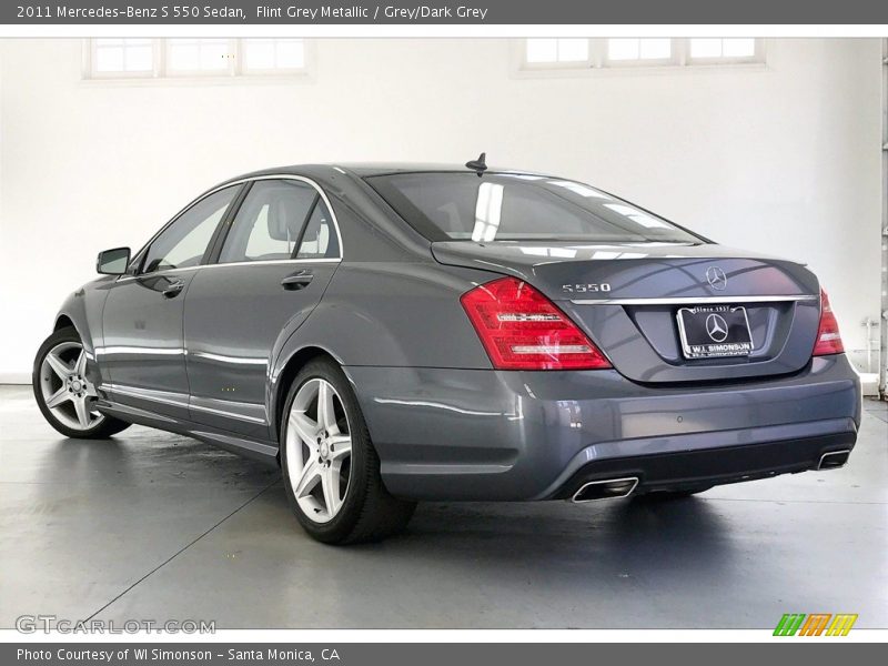 Flint Grey Metallic / Grey/Dark Grey 2011 Mercedes-Benz S 550 Sedan