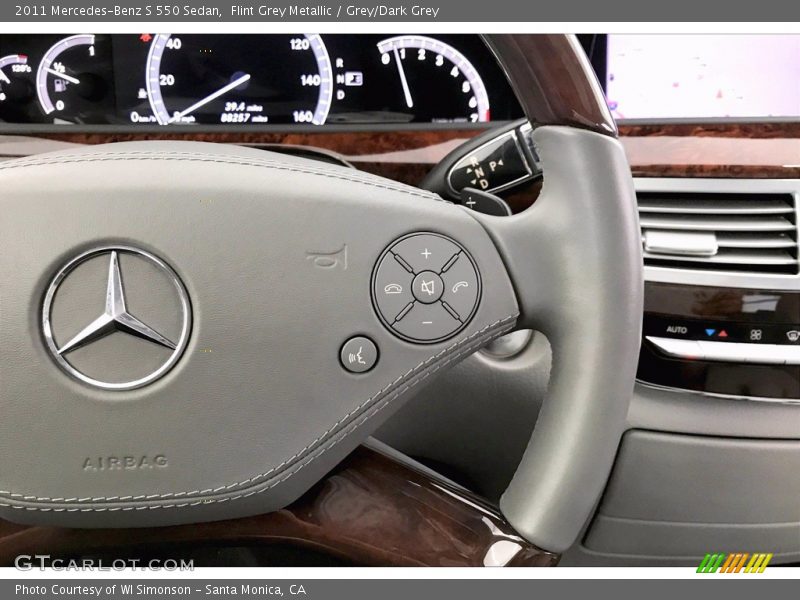 Flint Grey Metallic / Grey/Dark Grey 2011 Mercedes-Benz S 550 Sedan