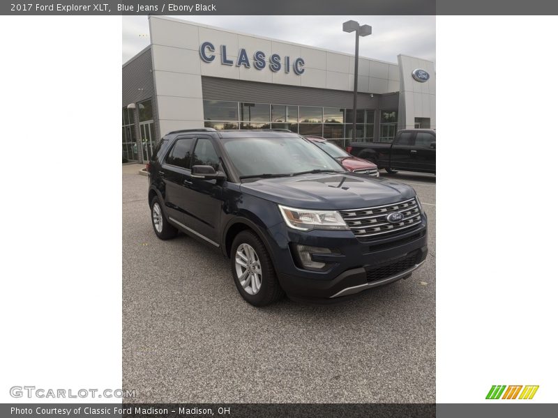 Blue Jeans / Ebony Black 2017 Ford Explorer XLT