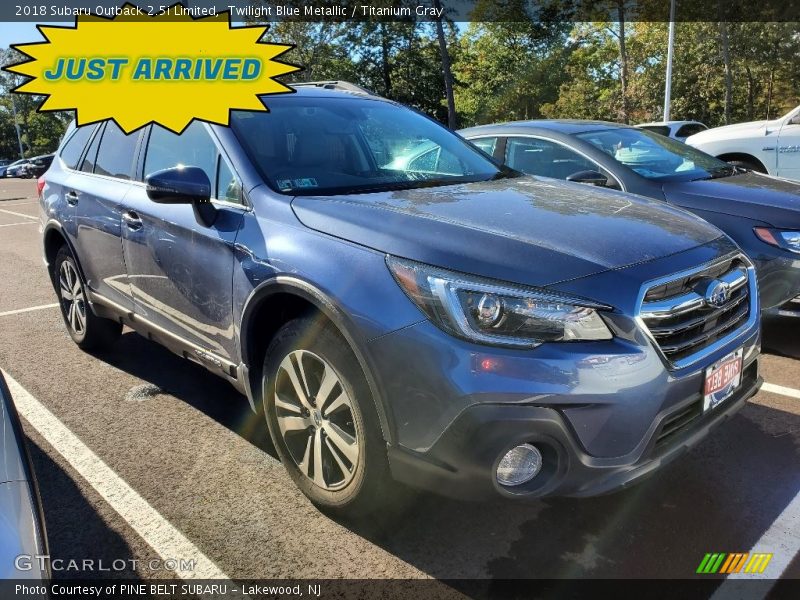 Twilight Blue Metallic / Titanium Gray 2018 Subaru Outback 2.5i Limited