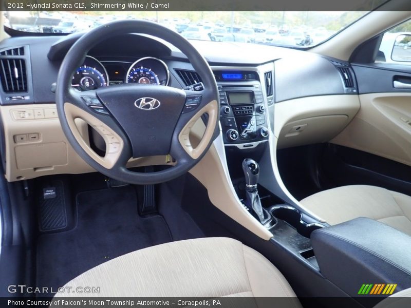 Shimmering White / Camel 2012 Hyundai Sonata GLS