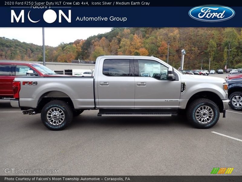 Iconic Silver / Medium Earth Gray 2020 Ford F250 Super Duty XLT Crew Cab 4x4