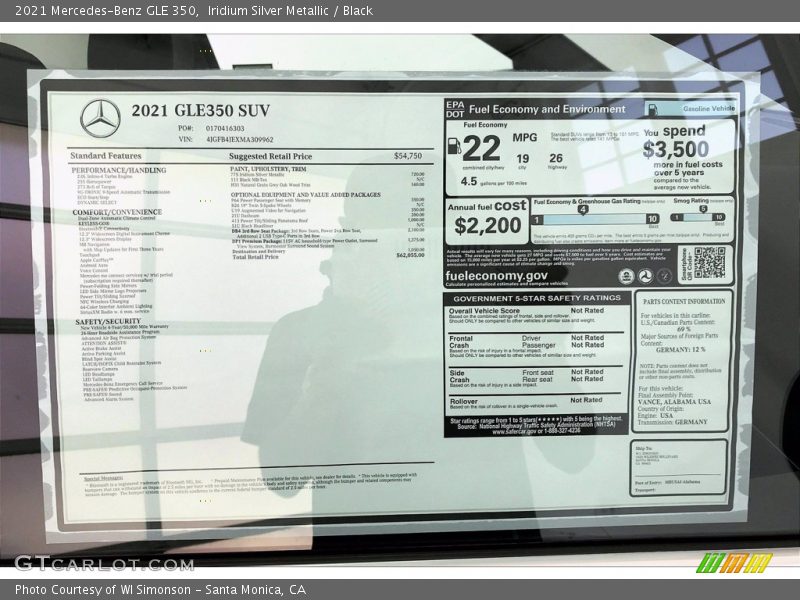 Iridium Silver Metallic / Black 2021 Mercedes-Benz GLE 350