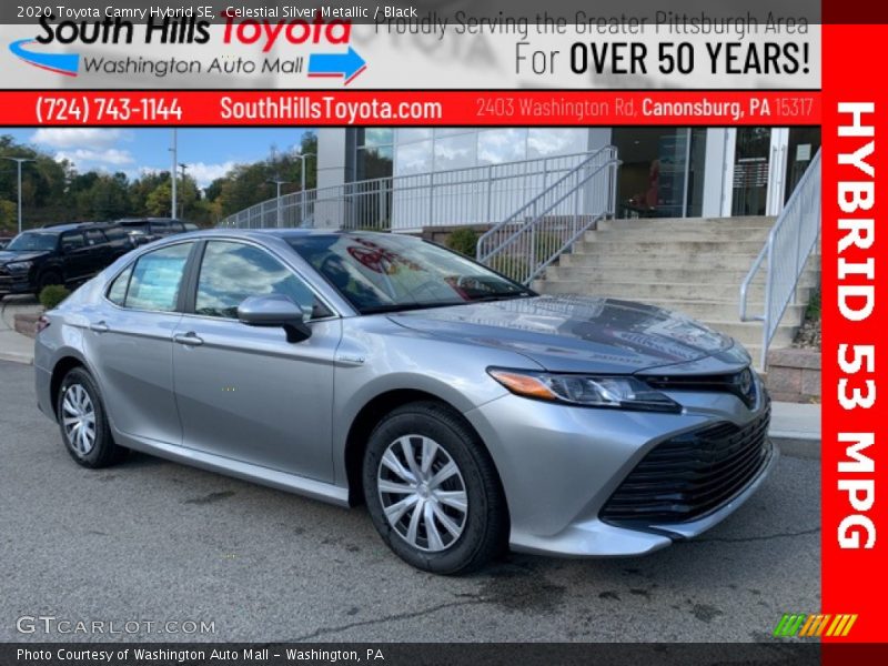 Celestial Silver Metallic / Black 2020 Toyota Camry Hybrid SE