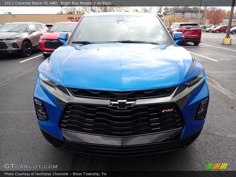 Bright Blue Metallic / Jet Black 2021 Chevrolet Blazer RS AWD