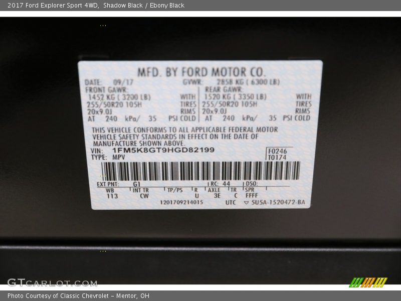 Shadow Black / Ebony Black 2017 Ford Explorer Sport 4WD
