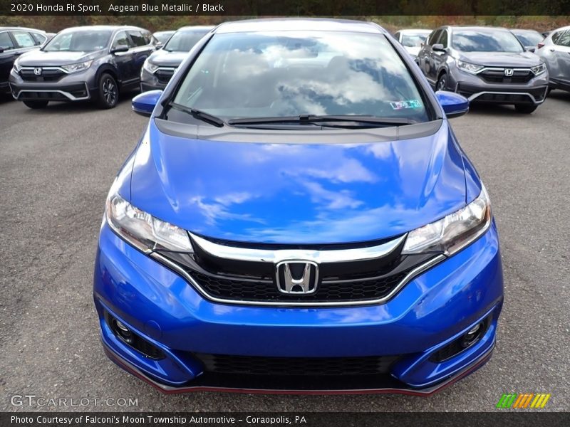 Aegean Blue Metallic / Black 2020 Honda Fit Sport